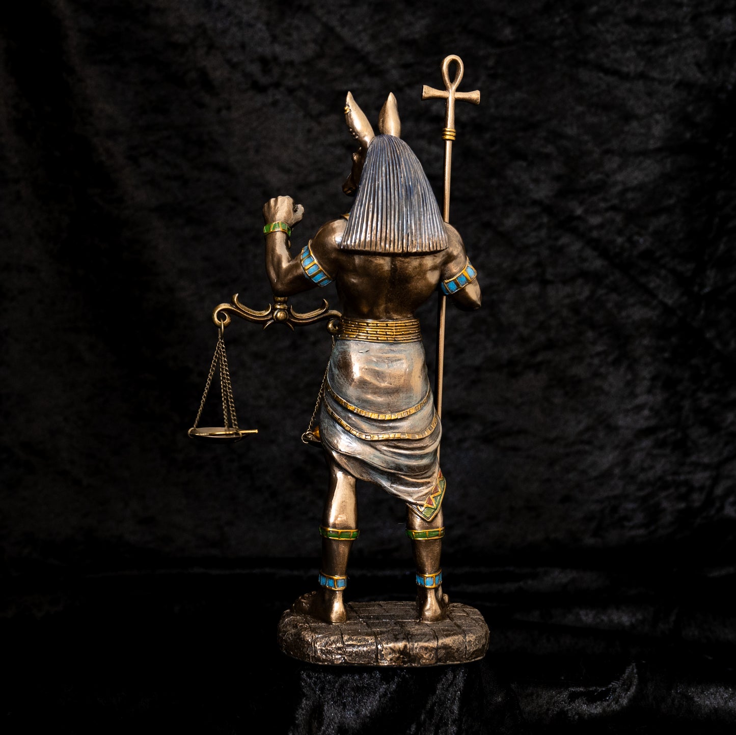 Anubis Statue with Ankh and Scale