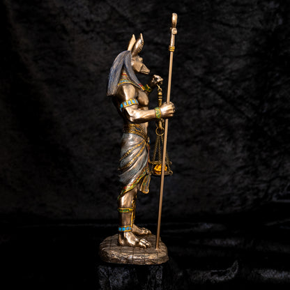 Anubis Statue with Ankh and Scale